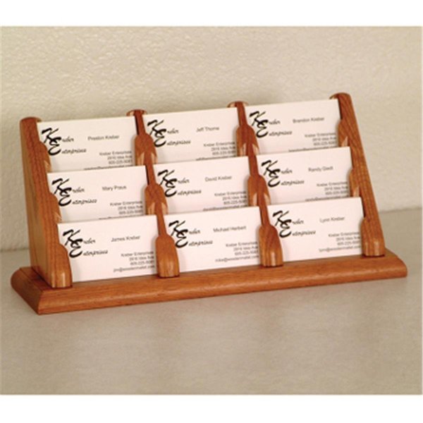 Wooden Mallet 9 Pocket Countertop Business Card Holder in Medium Oak WO599288